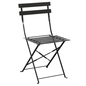 Bolero Pavement Style Steel Chairs  - Black (Pack 2)