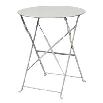 Bolero Pavement Style Steel Round Table - Grey