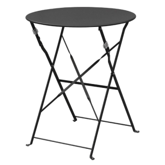 Bolero Pavement Style Steel Round Table - Black