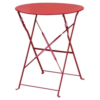 Bolero Pavement Style Steel Round Table - Red