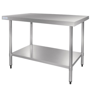 Vogue Stainless Steel Centre Bench (No Upstand) - 900mm x 700mm x 900mm
