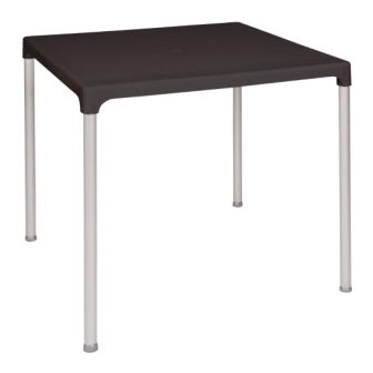 Bolero Bistro Polypropylene & Aluminium Black Square Table - 750mm