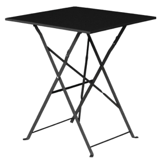 Bolero Black Pavement Style Steel Table - 600mm Square