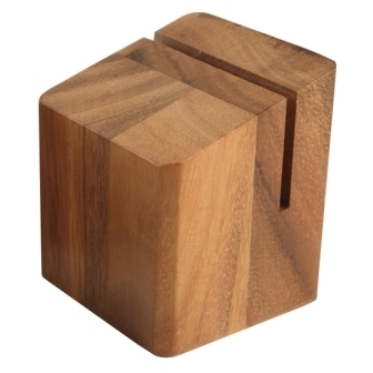 Wood Menu Holder/Riser Acacia - 55x55x65mm