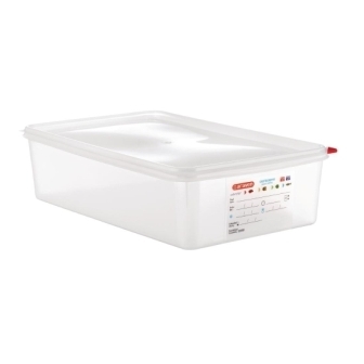 Araven PP 1/1GN Food Container with Lid - 13.7Ltr/100mm (H) (Pack 4)