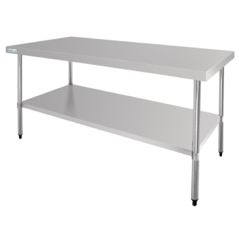 Vogue Stainless Steel Centre Bench (No Upstand) - 1800(w) x 900(d) x 900(h)mm