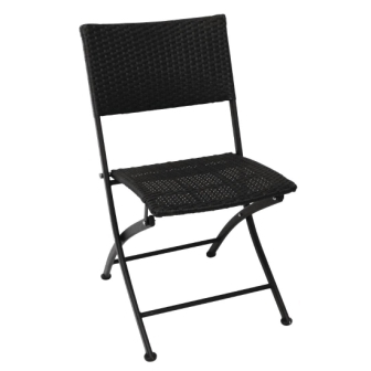 Bolero PE Wicker Folding Chair Set (Pack 2)