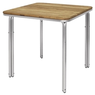 Bolero Square Ash and Aluminium Table - 700mm