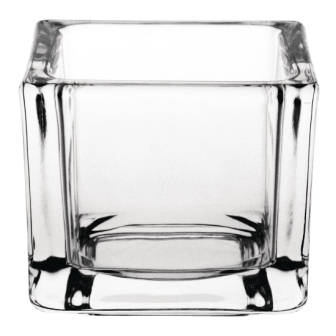 Olympia Glass Tealight Holder Square Clear (Box 6)