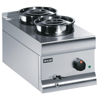Lincat BS3W Bain Marie - 2x Stainless Steel Round Pots (Wet Heat)