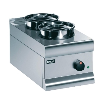 Lincat BS3 Bain Marie - 2x Stainless Steel Round Pots (Dry Heat)
