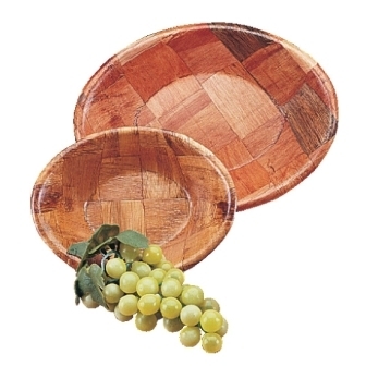 Oval Woven Wooden Bowl - 12 x 9"