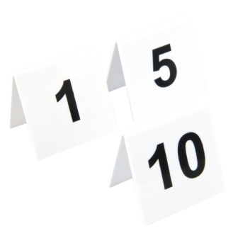 Table Number Sign Black/White - Set 1-10