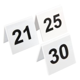 Table Number Sign Black/White - Set 21-30