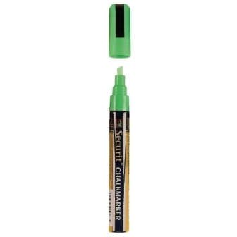 Securit Narrow Chisel Point Marker Green - 2x6mm