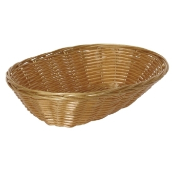 Poly Wicker Oval Food Basket - 230x150x65mm [Pack 6]
