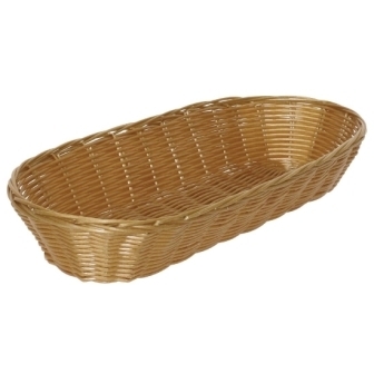 Poly Wicker Baguette Basket - 375x150x70mm [Pack 6]