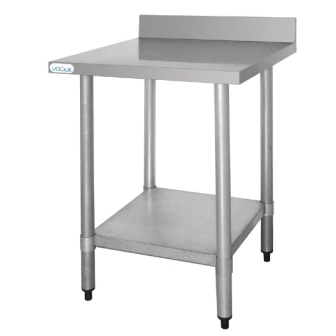 Vogue Stainless Steel Wall Table with Upstand - 600 x 600 x 900mm