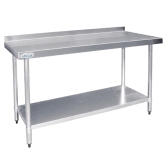 Vogue Stainless Steel Wall Table with Upstand - 1200 x 600 x 900mm