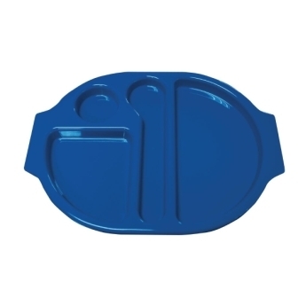 Kristallon Large Food Compartment Tray - Blue [Pack 10]