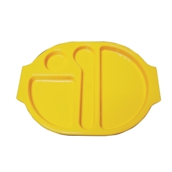 Kristallon Large Food Compartment Tray - Yellow [Pack 10]