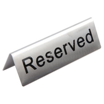Reserved Table Signs St/St [Pack 10]