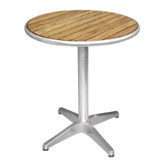 Bolero Round Ash Table with Aluminium Rim - 600mm