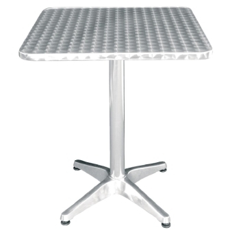 Bolero Square Table with Curved Edge Heavy Duty Base Dia - 60x60x72cm