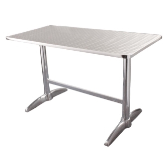 Bolero Rectangular Alu Table with St/St Top & Aluminium Rim - 120x60cm