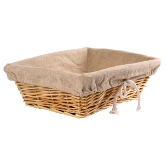Wicker Basket with Removable Cloth Rectangular - 100x350x245mm