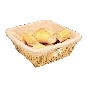 Wicker Basket with Removable Cloth Square - 100x230x230mm
