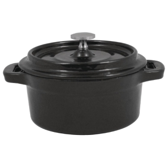 Vogue Cast Iron Mini Round Pot - Black