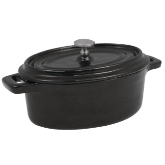 Vogue Cast Iron Mini Oval Pot - Black