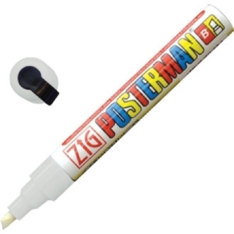 All Weather Narrow Chisel Point Marker  - White - 2x6mm