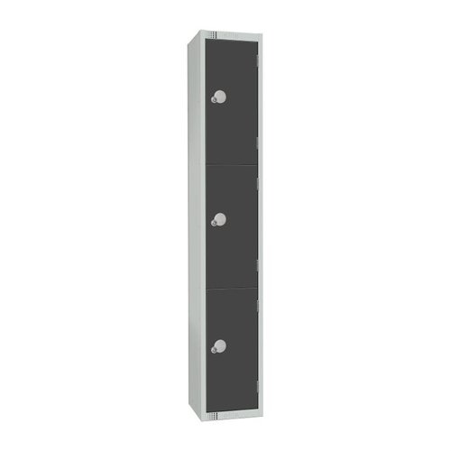 450mm Deep 3 Door Locker - Graphite Grey