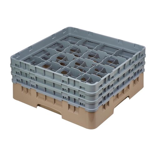 Cambro Camrack Beige 16 Compartments - Max Glass Height 174mm