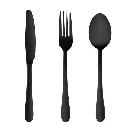 Olympia Etna Black Cutlery Sample Set (Table Knife Table Fork Dessert Spoon)