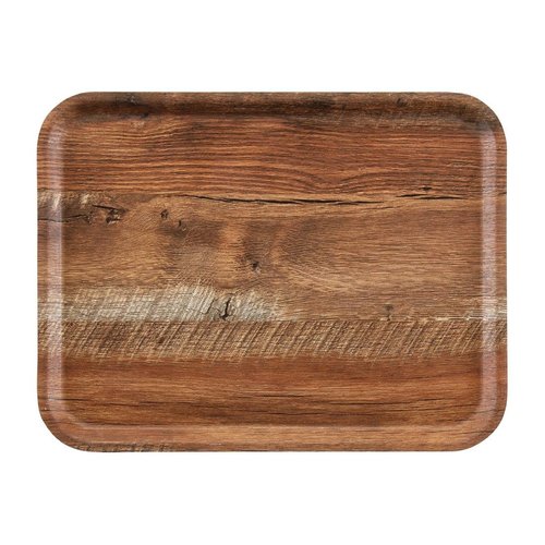 Cambro Brown Oak Wood Grain Tray Madeira - 330x430mm