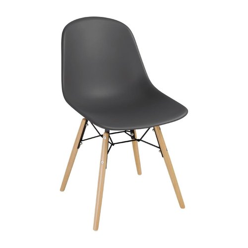 Bolero PP Moulded SideChair (Charcoal) with Spindle Legs (Pack 2)