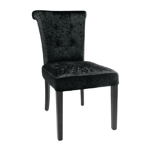 Bolero Crushed Velvet Dining Chair Black (Pack 2)