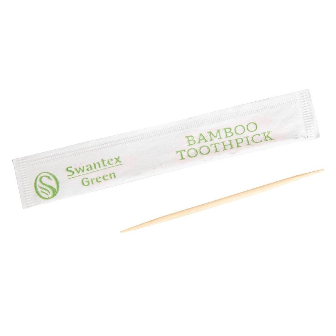 Swantex Individually Wrapped Bamboo Toothpicks (Pack 1000)