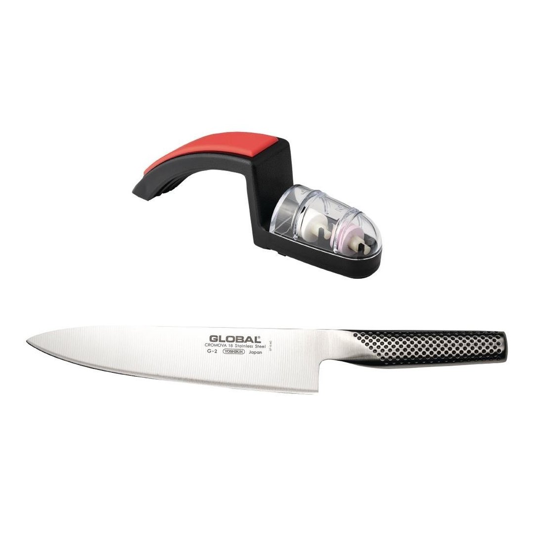 Global Classic Cooks Knife - 20cm with Sharpner