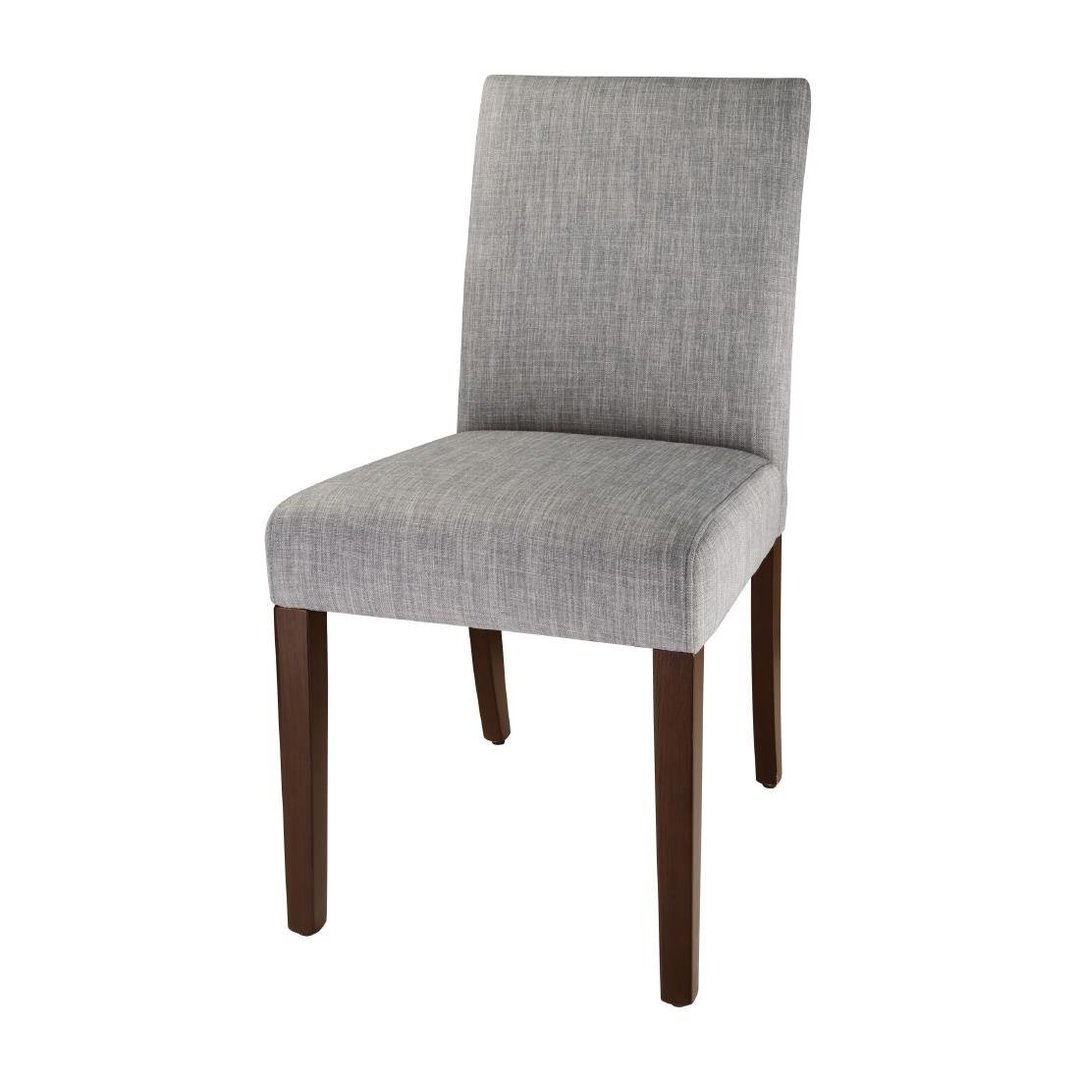 Bolero Chiswick Dining Chair Charcoal Grey with Antique Oak (Pack 2)