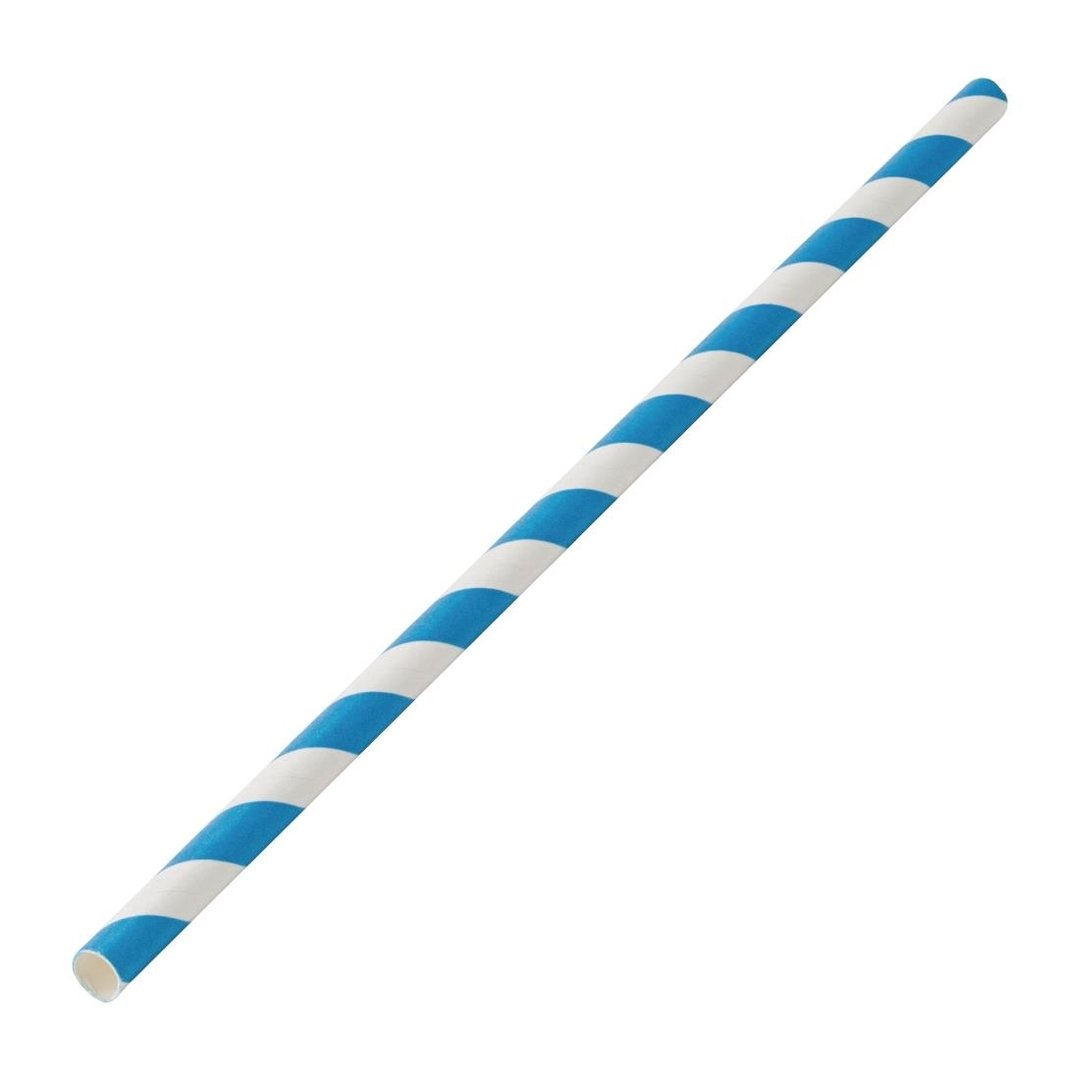 Utopia Straw Blue Stripe Paper - 200mm (Pack 250)
