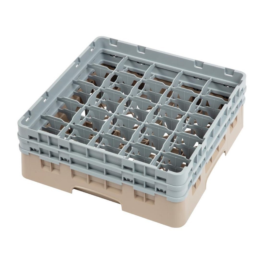 Cambro Camrack 25 Compartment Glass Rack Beige - Max Height 133mm