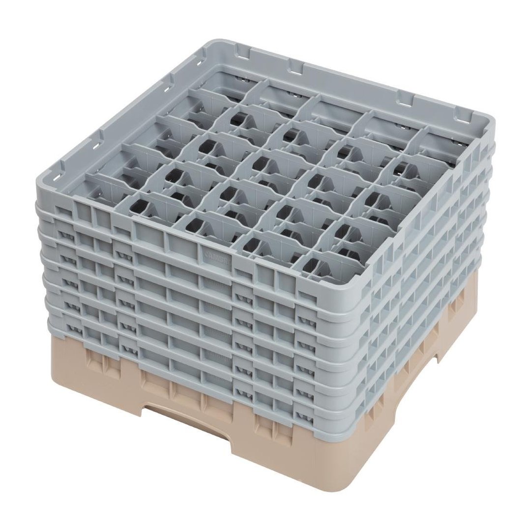 Cambro Camrack 25 Compartment Glass Rack Beige - Max Height 298mm