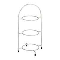 Utopia Chrome 3 Tier Cake Plate Stand 15.5" (39cm) - to hold 3 x 170mm Plates(Box 1)
