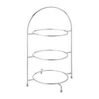 Utopia Chrome 3 Tier Cake Plate Stand - 43cm 17" - to hold 3 x 250mm Plates (Box 1)