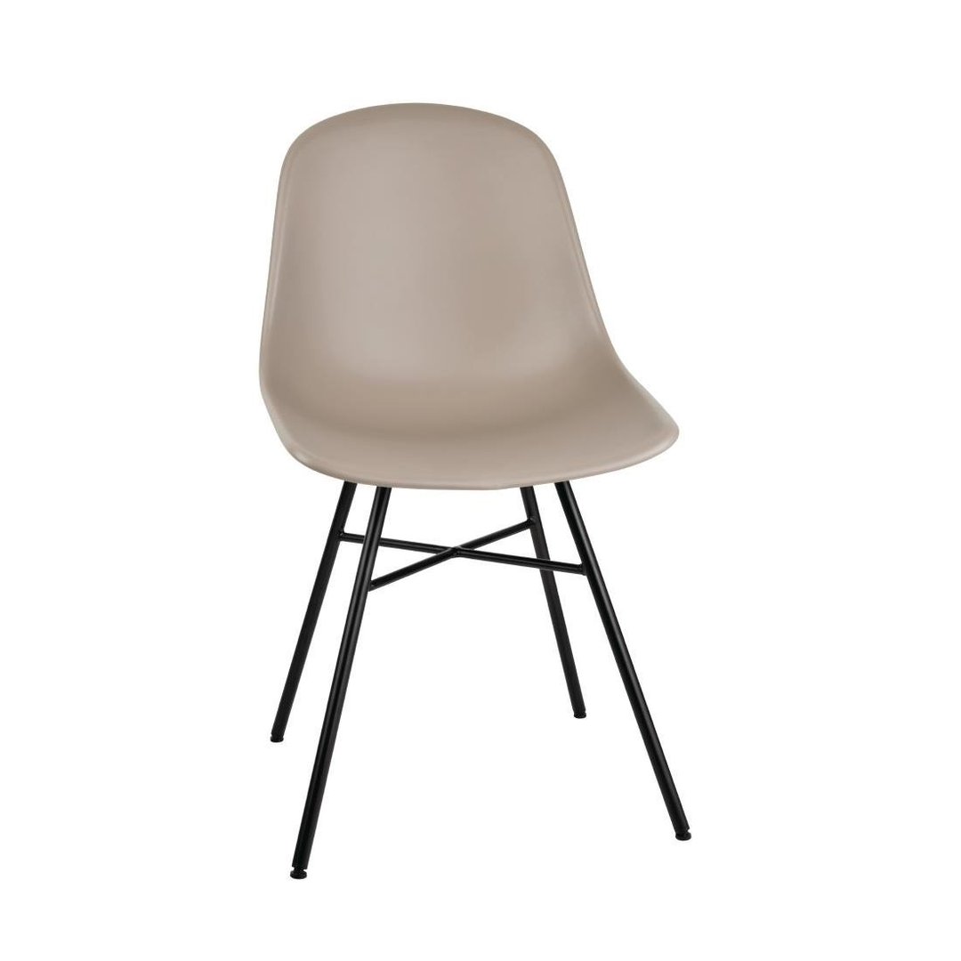 Bolero Arlo Side Chair with Metal Frame - Coffee (Pack 2)