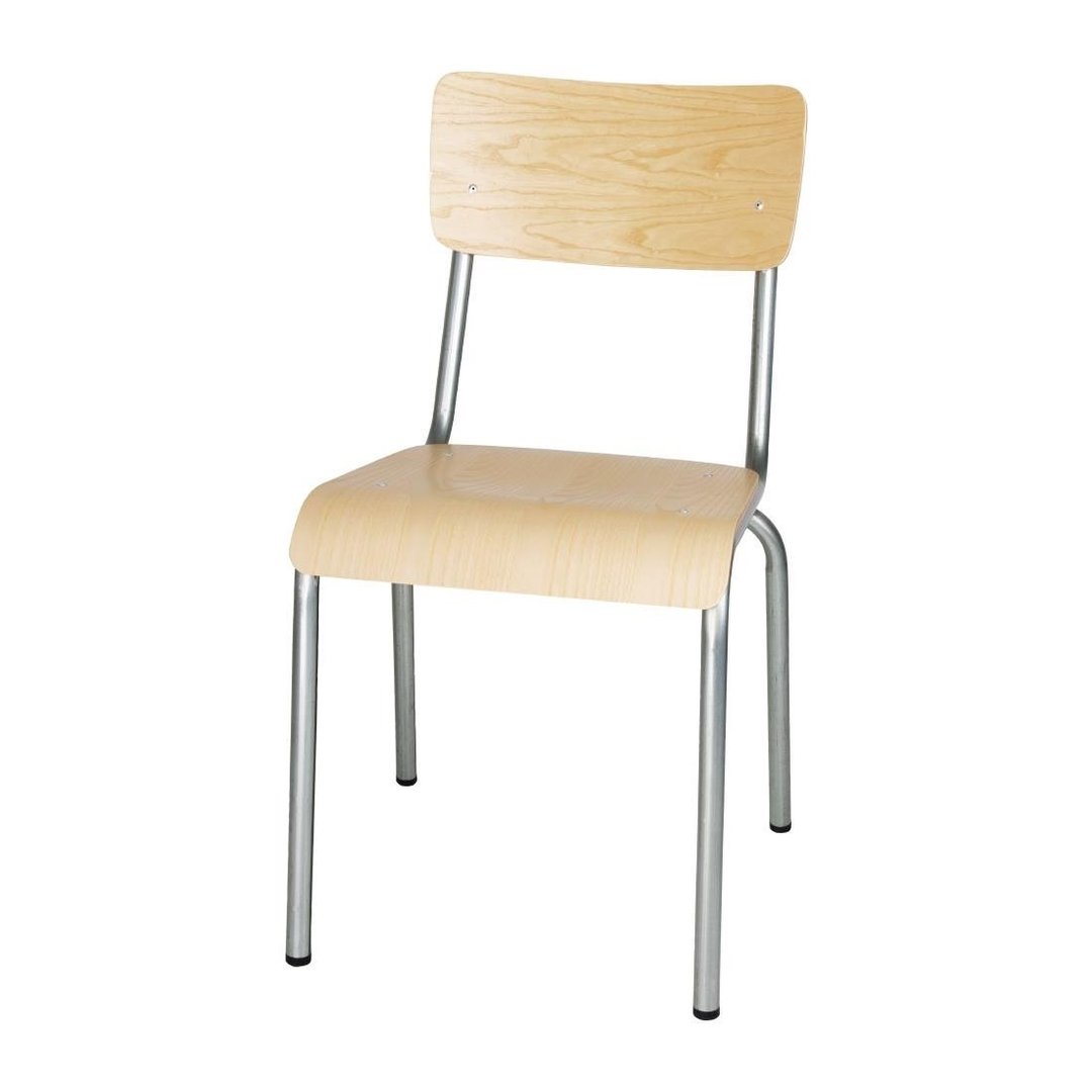 Bolero Cantina Side Chair - Galvanised (Box 4)
